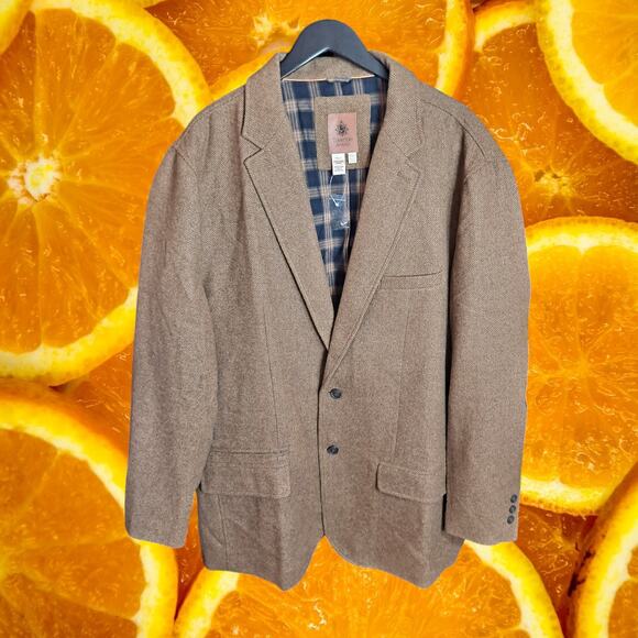 Territory Ahead‎ Men's Brown Polyester Blend Two-Button Blazer Size XXL - Picture 2 of 9